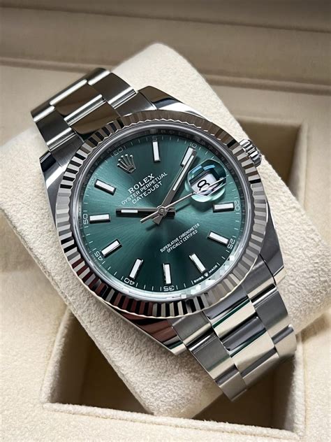 womens green face rolex|rolex 41mm date just mint dial.